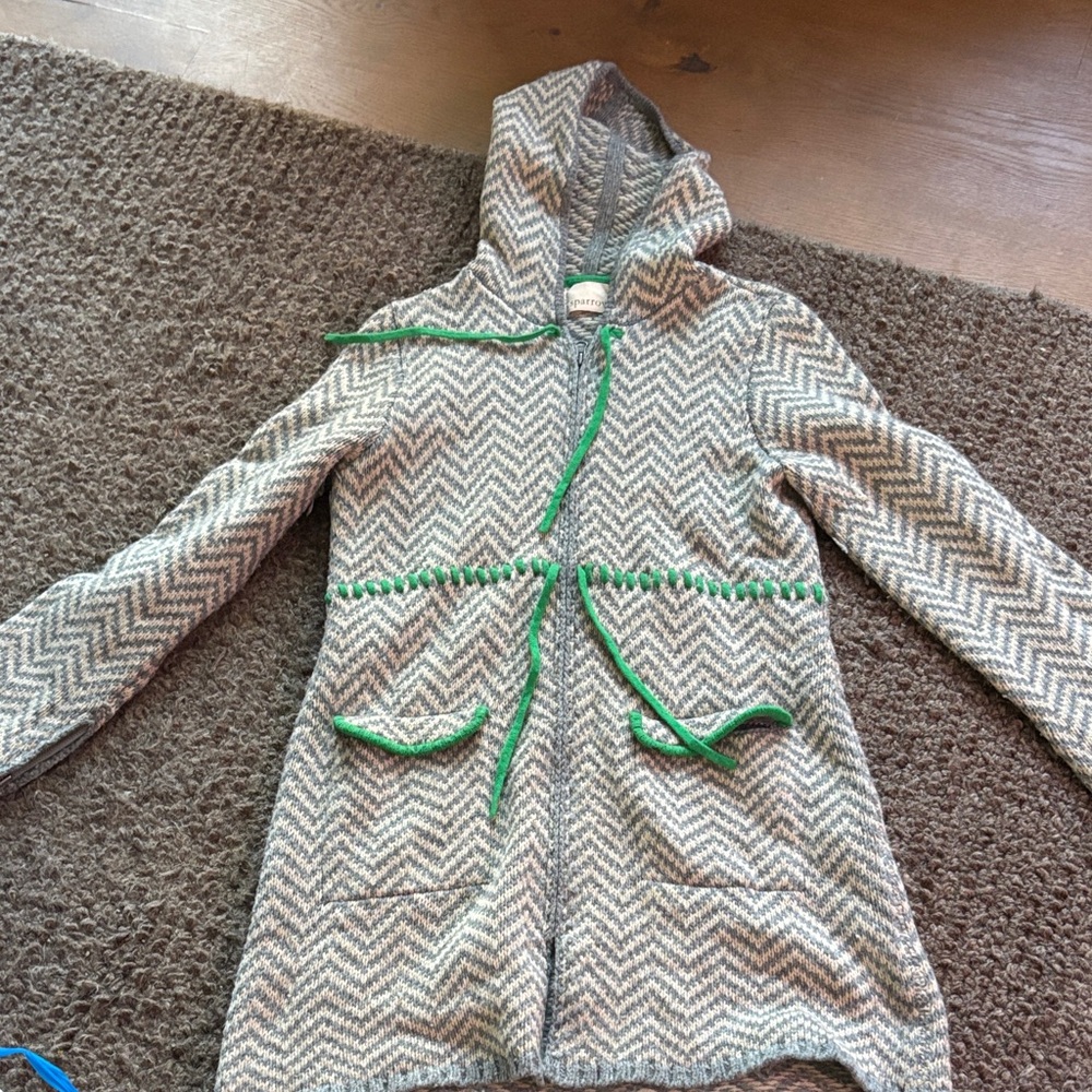 Sparrow Gray and Green Knit Cardigan